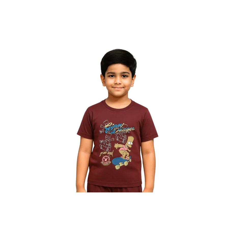 Boys T-Shirt (Rib Neck T-Shirt, Short Sleeve, Regular Length)
